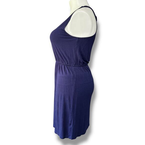Old Navy Womens Blouson Dress Sleeveless Scoop Neck Knee Length Navy Blue Large - Picture 6 of 11